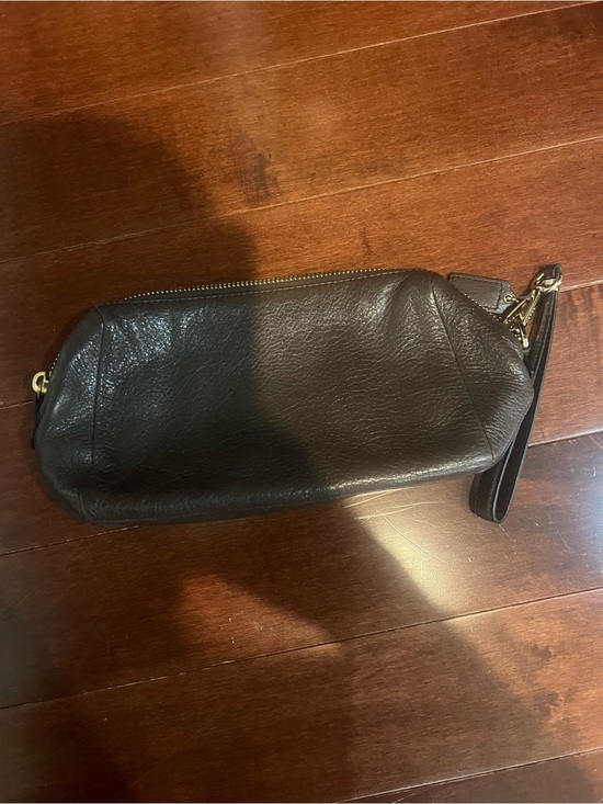 Coach Handbags - Coach Brown Leather Wristlet Pouch